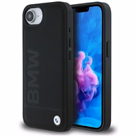 BMW Ādas karstais zīmogs iPhone 16e apvalks - melns