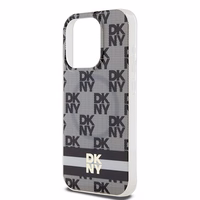 DKNY IML rūtainais mono raksts un drukātās svītras magnētiskais viedtālruņa apvalks iPhone 14 Pro Max - melns