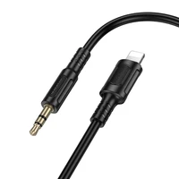 Borofone AUX kabelis BL25 Nice - Lightning uz jack 3,5mm - 1 metrs melns