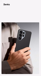 Benks Magnetic Armor Pro Kevlar maciņš metāla rāmis 600D G050 priekš Samsung Galaxy S26 Ultra melns