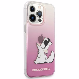 Karl Lagerfeld KLHCP14XCFNRCPI cietais maciņš iPhone 14 Pro Max 6,7" Choupette Fun – rozā