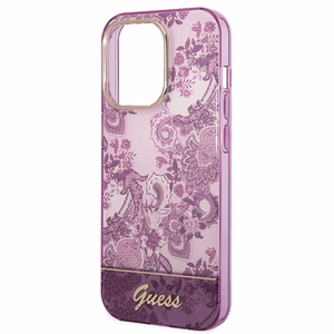 Guess Porcelain Collection viedtālruņa apvalks iPhone 14 Pro Max - fuksīna