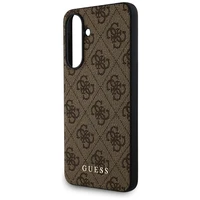 Guess 4G Metal Gold Logo viedtālruņa apvalks Samsung Galaxy A56 - brūns
