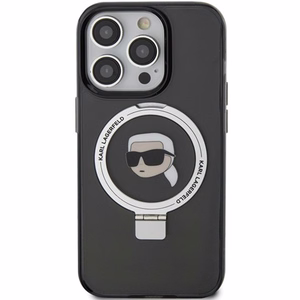 Karl Lagerfeld KLHMP15XHMRSKHK iPhone 15 Pro Max 6.7" black/black hardcase Ring Stand Karl Head MagSafe