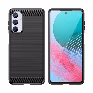 Elastīgs oglekļa raksta viedtālruņa apvalks Samsung Galaxy M54 Carbon Case - melns