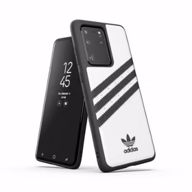 Adidas OR veidots apvalks PU Samsung Galaxy S20 Ultra - balta un melna