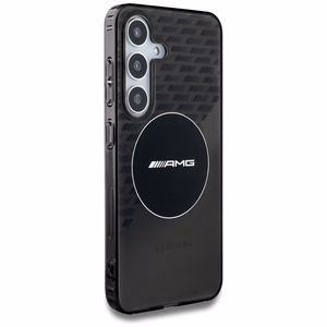 AMG Magnētiskais caurspīdīgs rombu viedtālruņa apvalks Samsung Galaxy S25 - melns