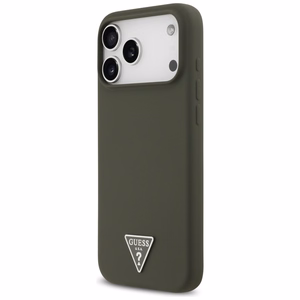 Guess silikona Triangle Logo MagSafe maciņš iPhone 17 Pro Max - zaļš