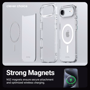 Crong Clear MAG Cover MagSafe vāciņš ierīcei iPhone 17 Pro Max, caurspīdīgs