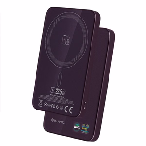 Blavec BJ-04 5000 mAh īpaši plāns magnētisks ārējais akumulators ar MagSafe, 7,8 mm, USB-C, 22,5 W, 3 vienā (PBBJ04-MC5P) (krāsa: violeta)