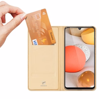 DUX DUCIS Skin Pro grāmatas tipa viedtālruņa apvalks Samsung Galaxy A42 5G - zeltains