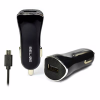 Beline auto lādētājs 1xUSB + microUSB 1A melns