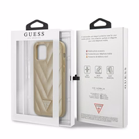 Guess GUHCP12SPUVQTMLBE iPhone 12 mini 5.4" zelta/zelta cietais apvalks V-Quilted kolekcija