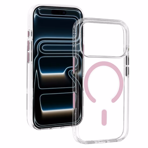 Liavec Pure vāciņš ar kameras vadības pogu, paredzēts iPhone 18 Pro Max/17 Pro Max, rozā