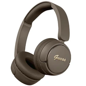 Guess bezvadu austiņas BT HEADPHONES SCRIPT METAL LOGO brūnas