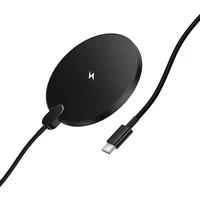 Bezvadu lādētājs Hoco 15W ar USB-C kabeli un digitālo indikatoru CW62 melna krāsa