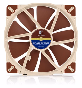 Noctua NF A20 5V PWM Datora korpusa ventilators 20 cm bēšs, sarkans