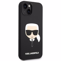 Karl Lagerfeld KLHCP14MSLKHBK iPhone 14 Plus 6.7 "cietais viedtālruņa apvalks melns / melns silikona Karl`s Head