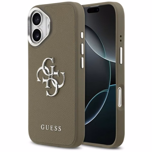 Guess graudainas lielā 4G klasiskā logotipa vāciņš iPhone 17 – brūns