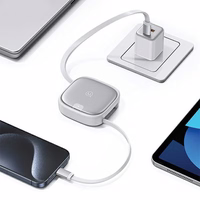 USAMS izvelkams kabelis 3w1 ar kastīti MicroUSB/USB-C/Lightning 60W sudraba SJ650USB02 (US-SJ650)