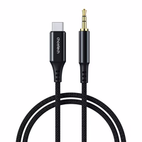 Choetech AUX006 USB-C / mini džeks 3,5 mm kabelis 1 m - melns