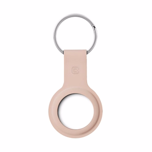 Crong Silicone vāciņš ierīcei Apple AirTag 1 / 2, ar atslēgu gredzenu, smilšu rozā