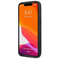 AMG AMHCP14XGSEBK iPhone 14 Pro Max 6.7 - melns ādas vāciņš ar reljefām līnijām
