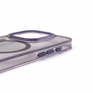 Spīdīgs magnētiskais viedtālruņa apvalks iPhone 16 Pro - violets ar spīdumiem