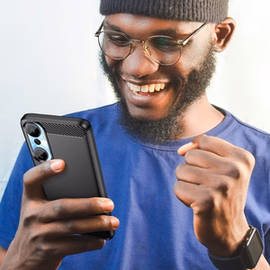 Viedtālruņa oglekļa apvalks Infinix Hot 20 (m) - melns