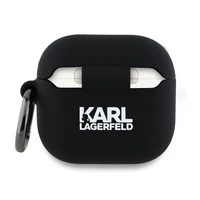 Karl Lagerfeld silikona Karl galvas 3D apvalks AirPods 4 - melna