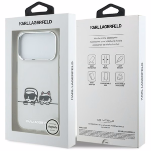 Karl Lagerfeld IML Karl & Choupette Peekaboo Logo MagSafe чехол для iPhone 17 Pro Max белый
