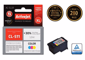 Activejet AC-511R – trīskrāsu tintes kasetne, aizstāj Canon CL-511, 12 ml, Premium