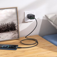 Lādētājs viedtālrunim Hoco 2 x USB C + 2 x USB A QC3.0 PD 3A 30W + kabelis USB C uz USB C N56 melns