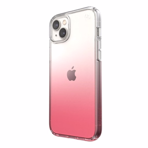 Speck Presidio Perfect-Clear + Ombre vāciņš ierīcei iPhone 15 Plus / 14 Plus, ar Microban pretmikrobu aizsardzību, “Clear / Vintage Rose Fade” krāsu kombinācija