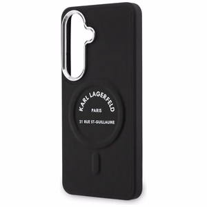 Karl Lagerfeld Embossed Ring RSG Logo MagSafe maciņš Samsung Galaxy S26+ melns