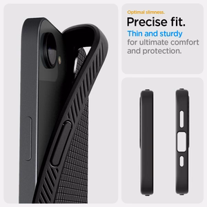 Spigen Liquid Air iPhone 16e viedtālruņa apvalks - matēts melns
