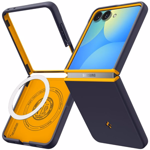 Spigen Nano Pop MagSafe Case for Samsung Galaxy Z Flip 8 - Navy Blue and Yellow