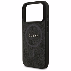 Guess 4G gredzena klasiskā logotipa magnētiskais viedtālruņa apvalks iPhone 17 Pro - melns