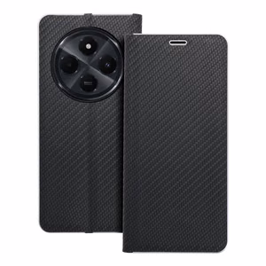 LUNA Book Carbon viedtālruņa apvalks Xiaomi Redmi 14C melns