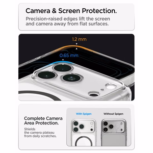 Spigen Ultra Hybrid MagSafe maciņš iPhone 18 Pro / 17 Pro, caurspīdīgs grafīta krāsā