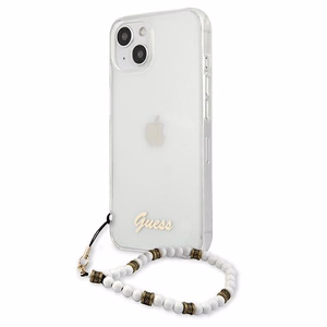 Guess GUHCP13SKPSWH iPhone 13 mini 5.4" Caurspīdīgs cietais apvalks Baltais Pērle