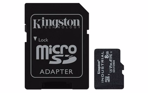 Kingston Technology 8GB microSDHC Industrial C10 A1 pSLC karte + SD adapteris