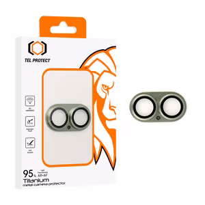 Tempered glass Tel Protect 95% AR+AF Full Metal Camera Protector on camera for Iphone 17 green (camera island)