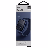 Uniq Dante nerūsējošā tērauda siksniņa priekš Apple Watch 1/2/3/4/5/6/7/8/SE/SE2 42/44/45mm - zils