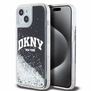 DKNY Liquid Glitter Big Logo iPhone 14/15/13 Viedtālruņa apvalks (m) - melns (m)