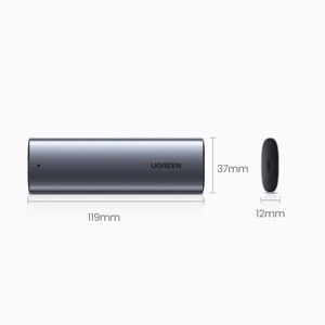 Ugreen M.2 SSD korpuss USB 3.2 Gen 2 (SuperSpeed USB 10 Gbps) + USB Type-C kabelis 0,5m pelēks (CM400 10902)