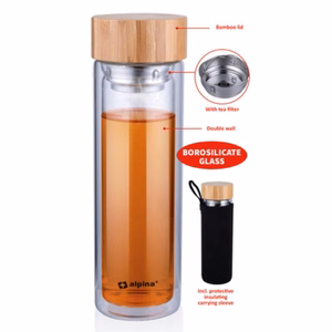 Alpina dubultsienu stikla termopudele, 450 ml