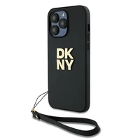 DKNY Viedtālruņa apvalks ar siksniņu un logotipu iPhone 14 Pro Max - melns