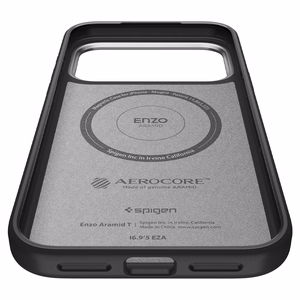 Spigen Enzo Aramid "T" MagSafe viedtālruņa apvalks iPhone 17 Pro Max - melna un sudraba