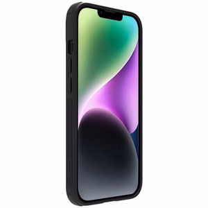 Nillkin Textured S viedtālruņa apvalks iPhone 14, bruņots vāciņš ar kameras vāciņu, melns